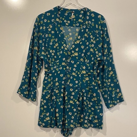 Free People L'amour Floral Printed Romper Womens‎ Size 10 - Picture 4 of 7